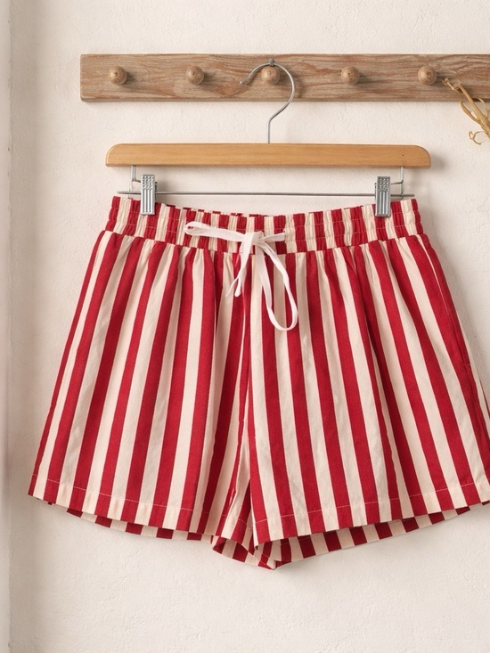 Annie Pants - ANNIEWEAR Striped Drawstring Shorts
